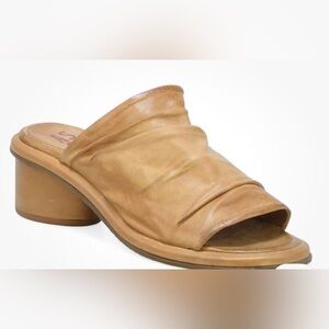 A.S.98 Lior camel leather slide sandals 37=6.5-7US